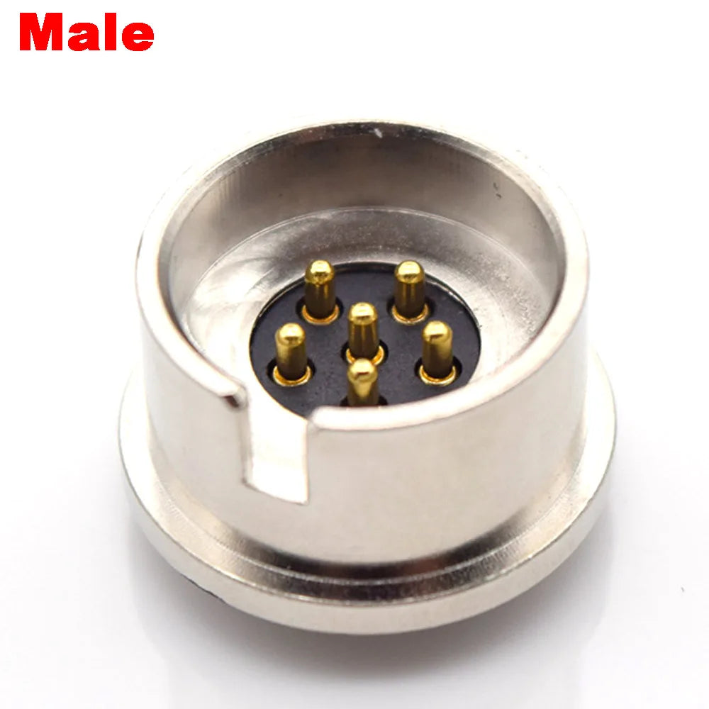 1Pair 2/3/4/5/6Pin waterproof high current magnet suction spring pogo pin male female probe DC power charging magnetic connector