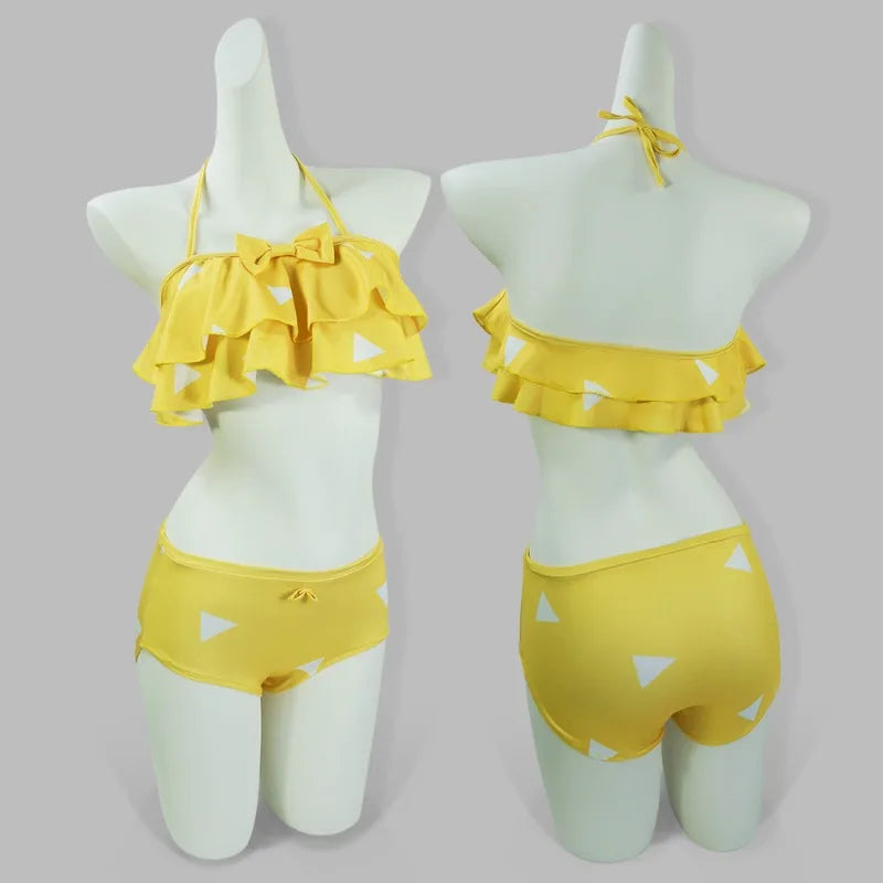 Anime Demonn Slayer Cosplay Swimsuit Shinobu Kimetsu no Yaiba Tanjiro Nezuko Bathing Suit for Pool Beach Party Halloween Costume