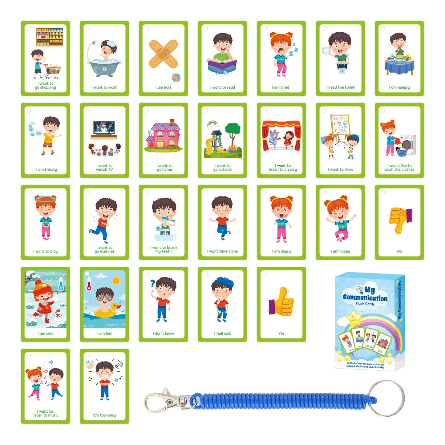 Bview Art Autism Communication Cards for Kids Nonverbal Visual Learning Tools Special Needs Cognitive Prompt Cards
