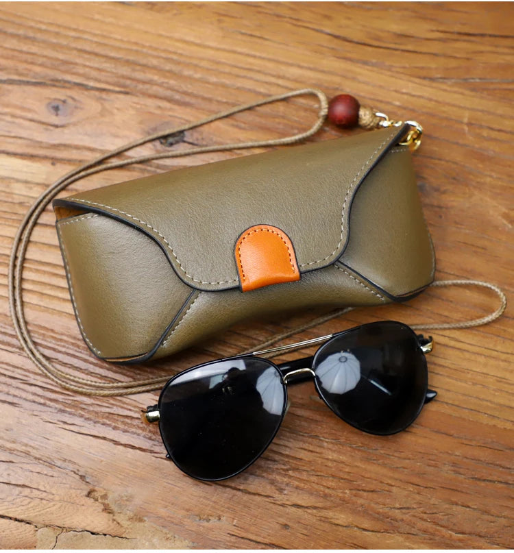 Genuine Leather Eye Glasses Bag for Eyeglass High Quality Handmade Causal Glasses Case Sunglasses Protector Pouch