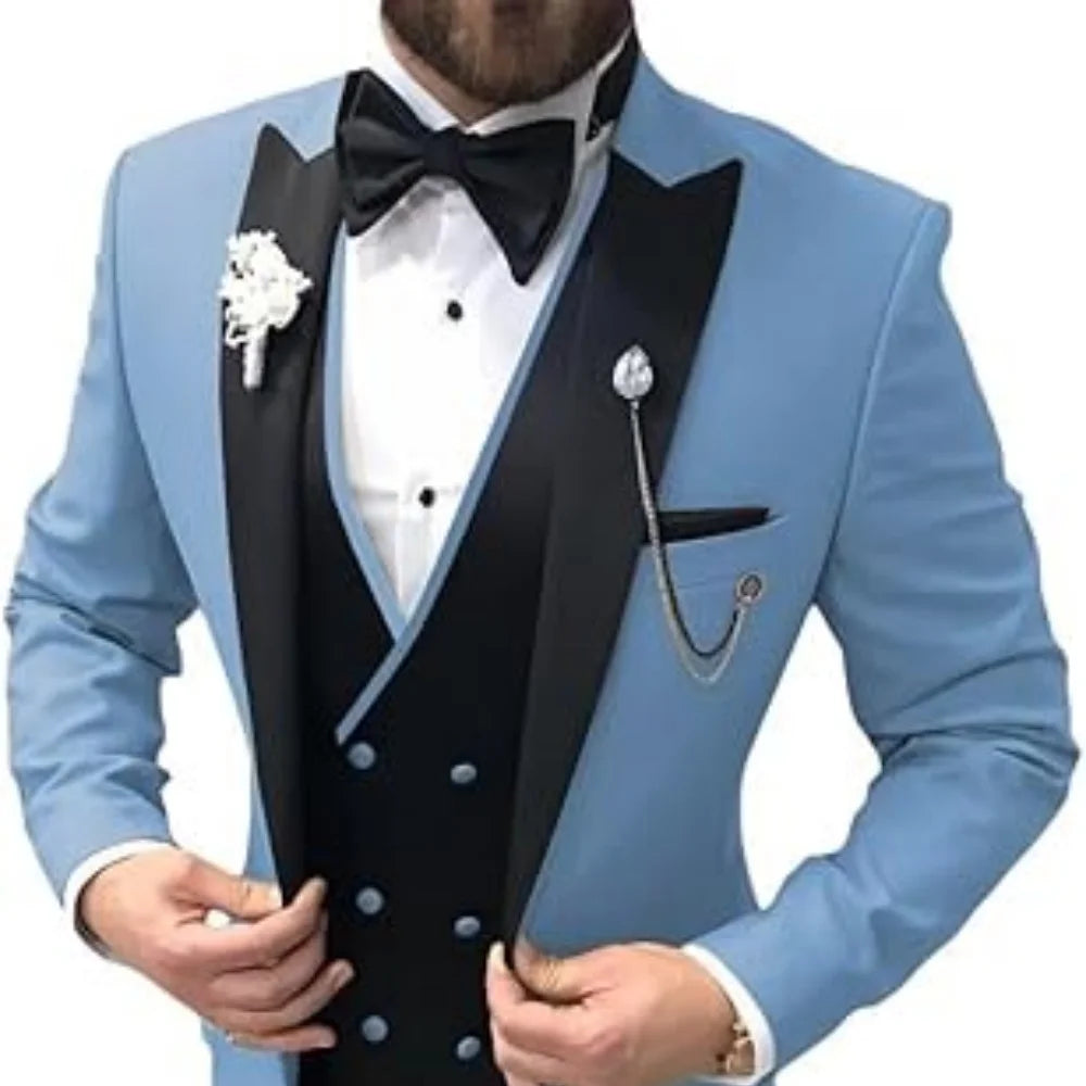 Elegant Suits For Men Wedding 3 Pieces Jackets Vest Pants Blazers Outfit Groom's Classic Full 2025 Formal Costume