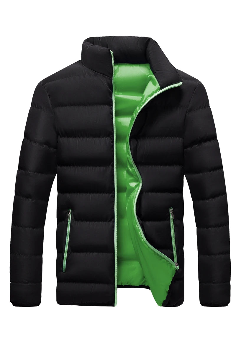 Winter men's thick jacket, warm and thick, slim-fitting outerwear, men's casual high-quality warm coat