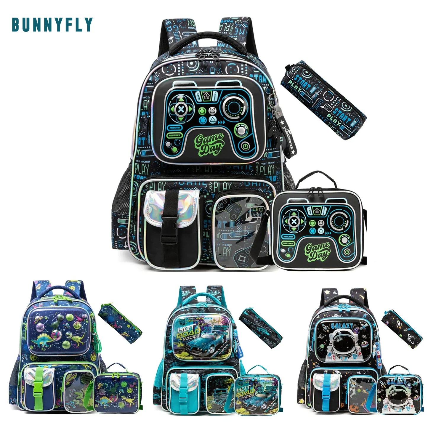 School Bags for Primary Children 3 in 1 School Bag Child with Lunch Bag Kids Book Bag for Boys Girls Kawaii Backpack