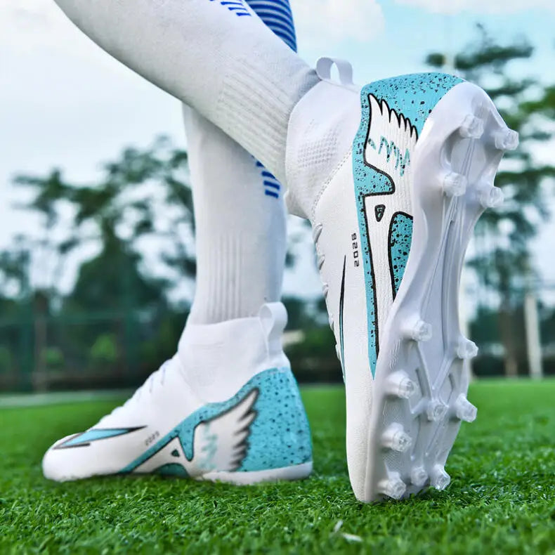 Men's High Ankle Soccer Shoes Ultralight Non-Slip Sports Outdoor Football Boots Indoor High-Quality Futsal Non-Slip