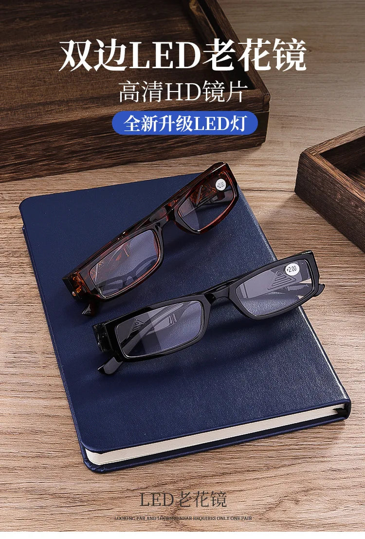 Reading Glasses  LED Presbyopic Glasses  Reading Newspaper Lighting Magnifying Glasses  Elderly Presbyopic Glasses +1.0 To +4.0