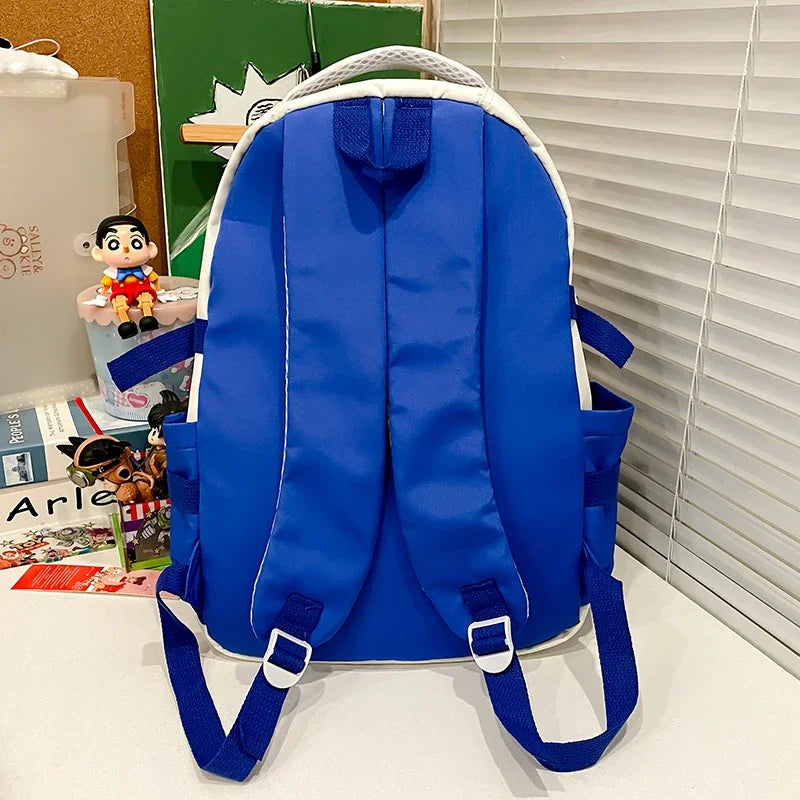 College Style Color Blocked Student School Bags Lightweight Large Capacity Multi-layer Storage Computer Backpack Campus Travel