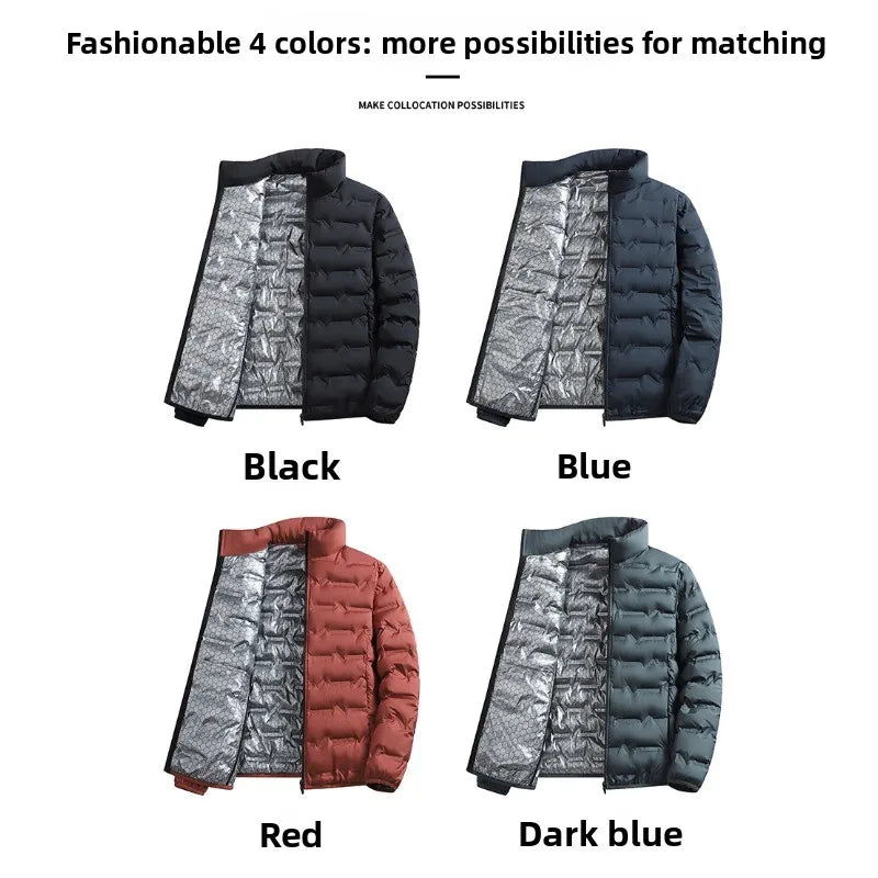 CHUJIEMen's autumn and winter graphene material warm and casual lightweight cotton jacket men's coat