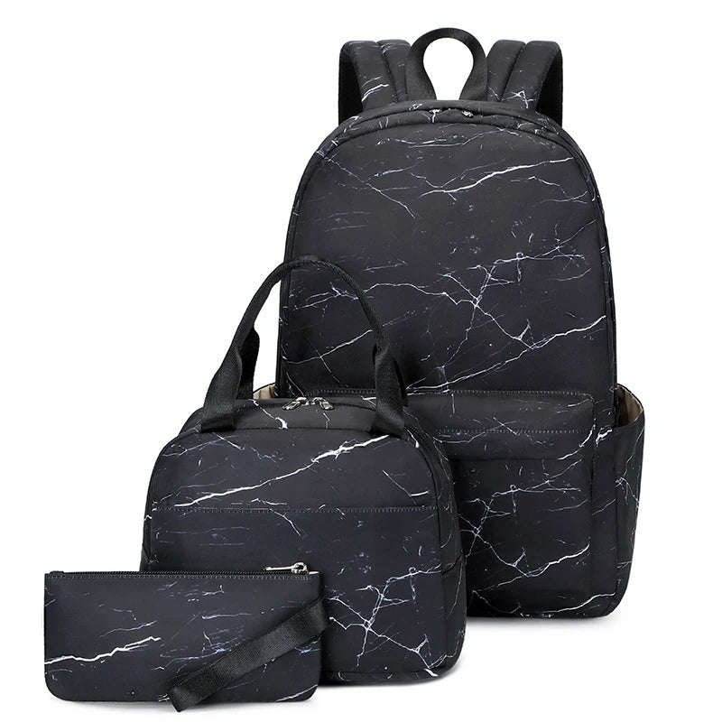 School Bags for Teenagers Girls Schoolbag Large Capacity Printing School Students Backpack Set Lunch bag Kids Cute Book Bags