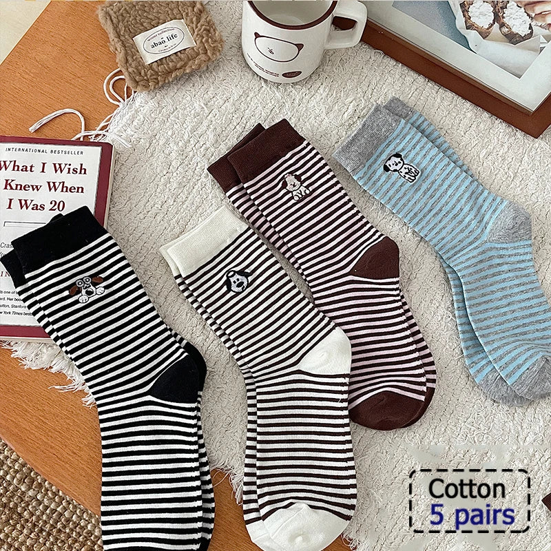 3/5/6 Pairs  Cotton Outdoor Sports Socks, Sweat Absorbing and Odor Resistant Cotton Running Basketball Socks, Trendy Socks