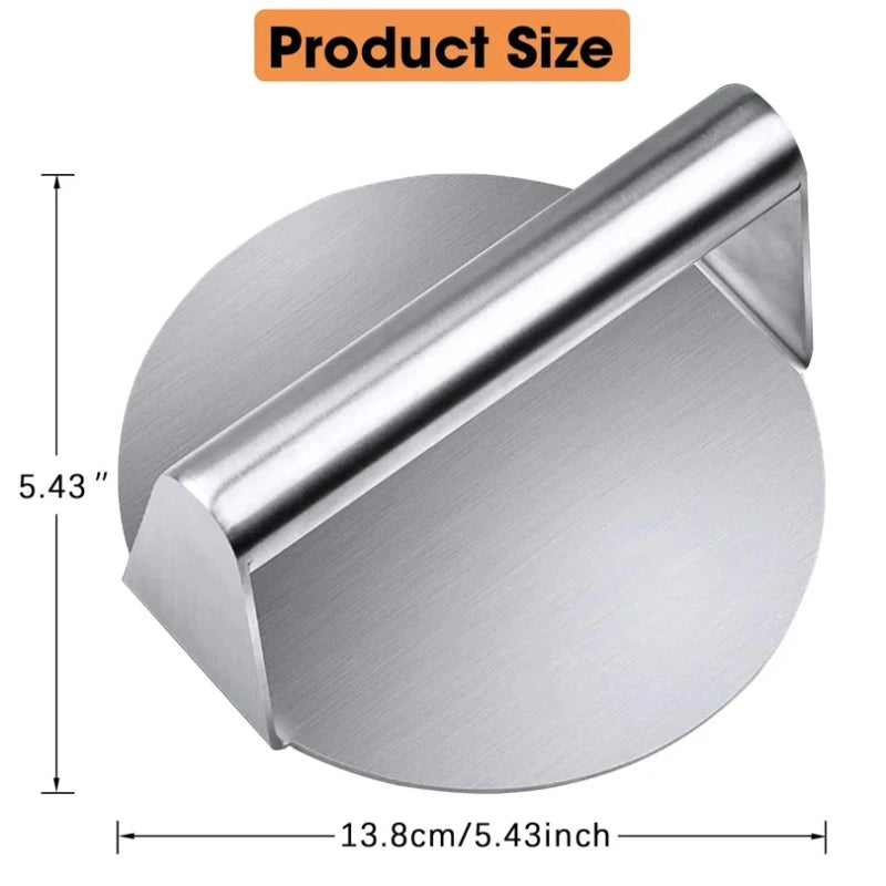 Household Stainless Steel 304 Burger Press, Square and Round Meat Presser, Manual Meat Pressing Tool, Burger Patty Press Plate