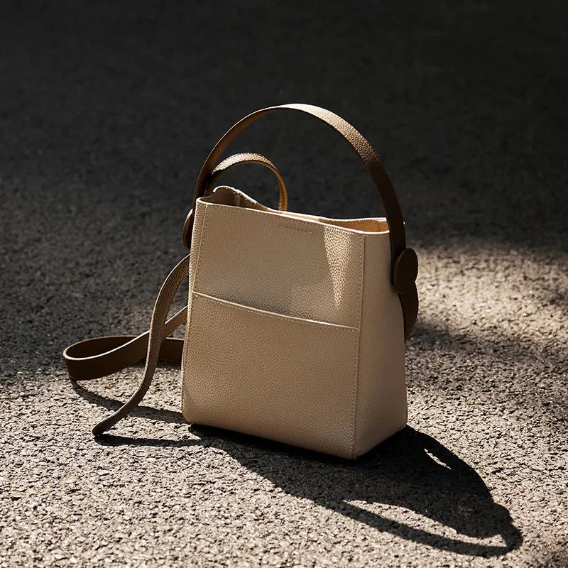 Women's Bags 2026 New Trendy High-End Fashion Small Bucket Bag Women's Crossbody Bag Women's Genuine Leather Handbag