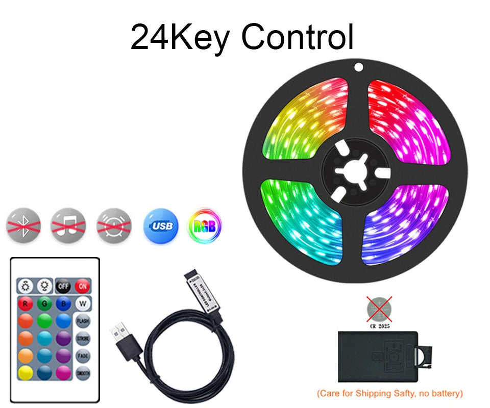 Led Strip Lights For Tv Smart Led Tape Light Usb 5V Led Lights Strip Remote Control Led Ribbon Strip Rgb Lighting Decoration