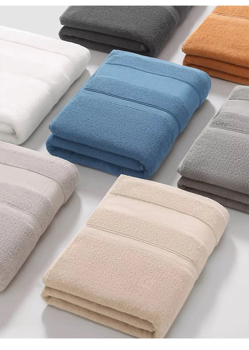 Battilo Cotton Bath Towel Soft Absorbent Face Hand Towels Luxury Hotel Spa Bathroom Towel Solid Beach Towel 2Pcs Bath Towel Set