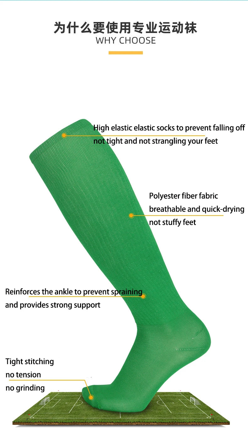 Boys and Girls Solid Thin High Training Soccer Socks  Long Socks Children's Knee Socks
