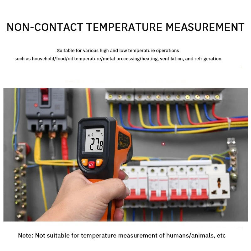 Non-contact Digital Infrared Thermometer Laser Thermograph for Kitchen Baking Water Oil - Industrial Temperature Measuring Tool
