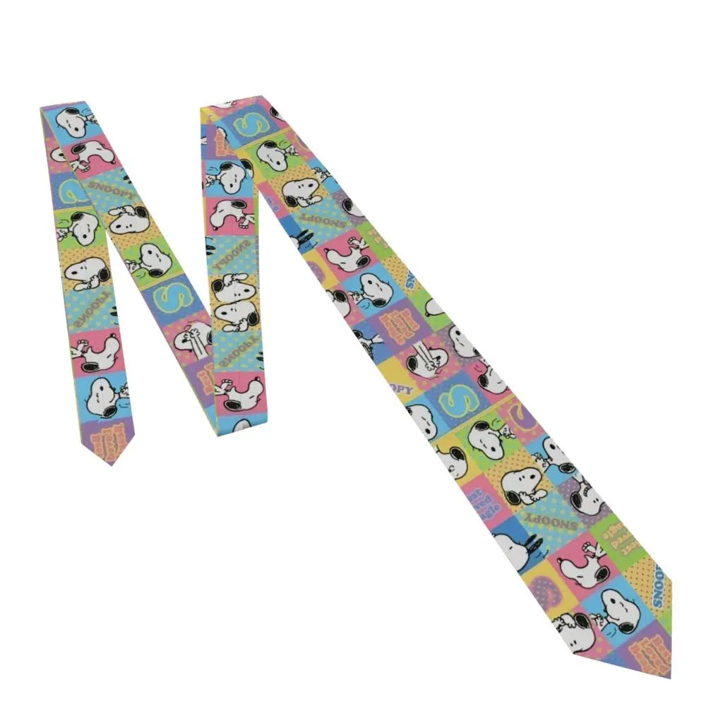 Snoopys & Woodstock Smile Giggle Laugh Neckties Silk 8 cm Neck Tie for Mens Shirt Accessories Cravat Wedding Accessories Office