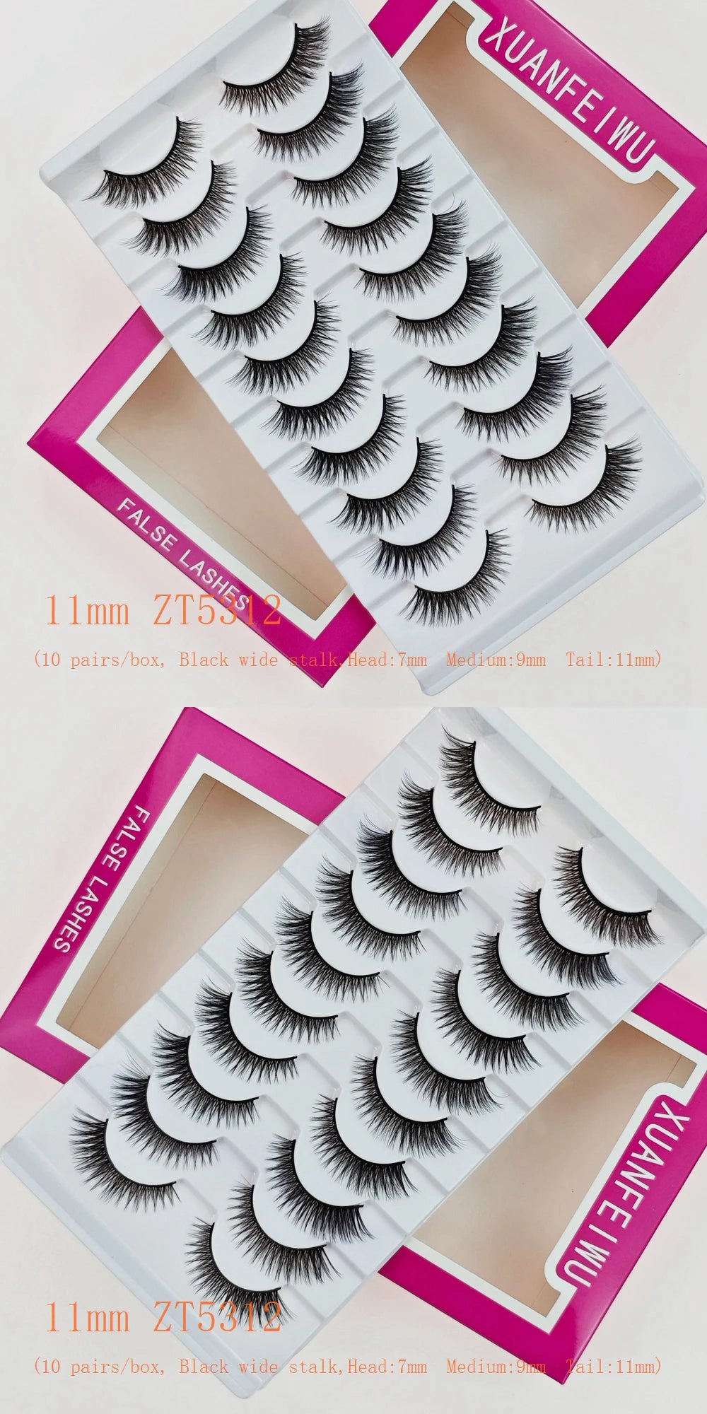 Xuanfeiwu Natural Short Style No-Makeup Look Sparse Full-Strip Ultra-Natural Realistic One-Piece Natural-Looking False Eyelashes DIY Self-Application Beginner Light Makeup Eyelashes