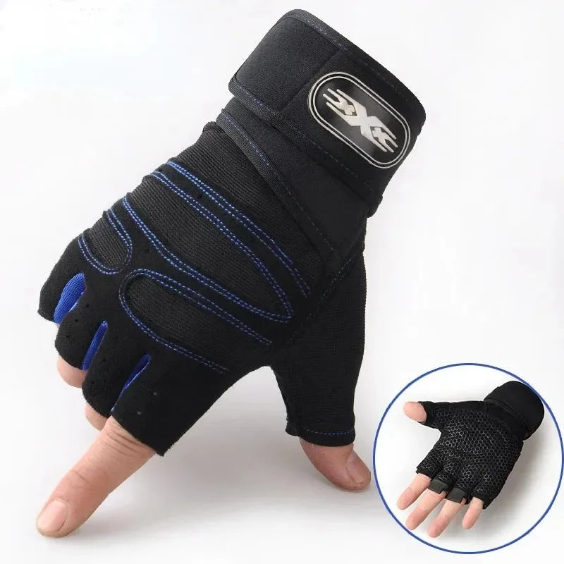 Workout Gloves for Men Women Half Finger Glove with Wrist Wrap for Sport Weight Lifting Training Bicycle Motorcyclist Gym Glove