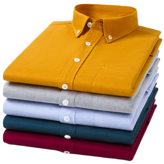 Men's Oxford Pattern Shirt Long Sleeve Big Size S-11XL Cotton Slim Fit Business Casual Traditional Shirts Easy Care Comfort