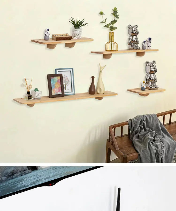Floating Shelves for Wall Decor,Soild Wood Wall Mounted Shelf for Bathroom,Bedroom,Living Room Kitchen Storage&Decoration