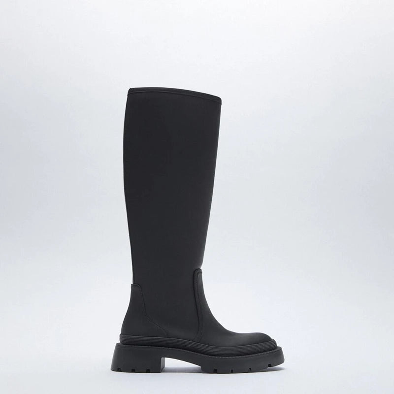 Women Long Boots Autumn Winter Knee High Boots Fashion Shoes Female Footwear Thigh High Boots Leather Knee-High Motorcycle Boots