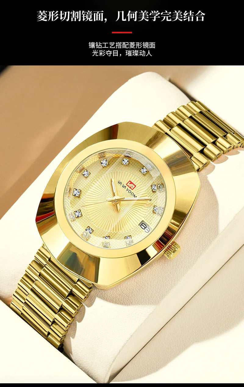 Gold Men Wrist Watches For Male Clock 2025 Top Brand Luxury Golden Fashion Men Quartz Watches Waterproof Wristwatches Dropship