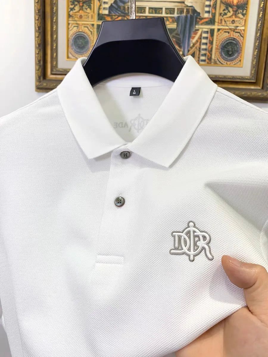 100% pure cotton men's short sleeved polo shirt summer fashion casual top comfortable and breathable high-quality lapel T-shirt