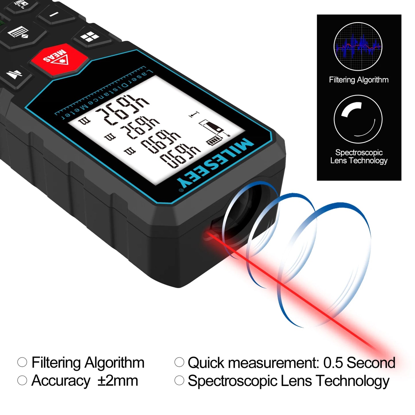 Mileseey Laser Distance Meter X5 Rechargeable Laser Digital Tape Rangefinder Trena Metro Laser Range Finder  Measuring Tape