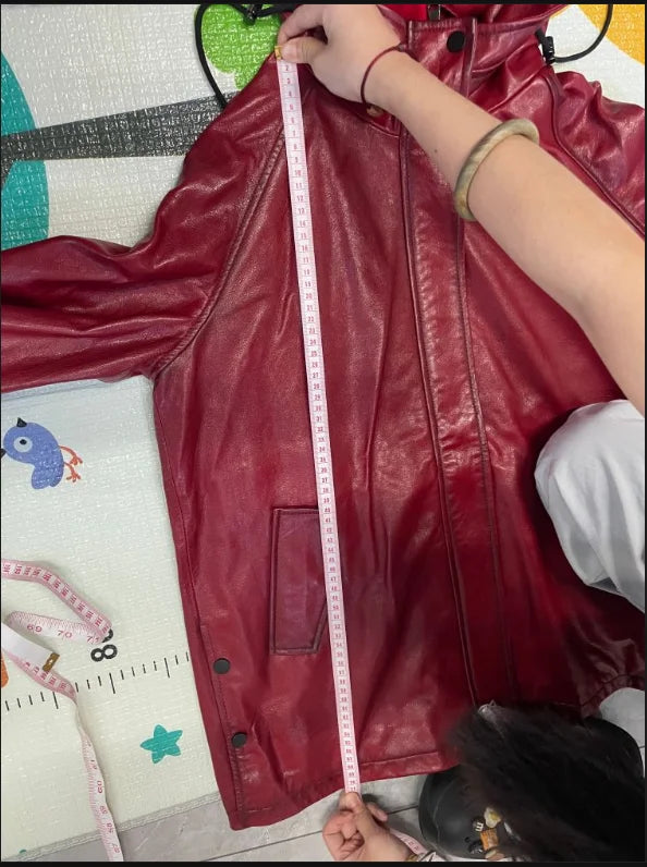 Tajiyane 100% Real Leather Jacket Women Autumn Winter Hooded Vintage Genuine Sheepskin Coat Mid-length Fashion Jaqueta Feminina