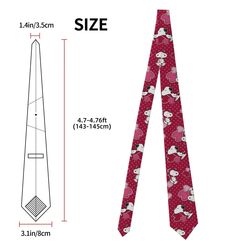 Snoopys & Woodstock Smile Giggle Laugh Neckties Silk 8 cm Neck Tie for Mens Shirt Accessories Cravat Wedding Accessories Office