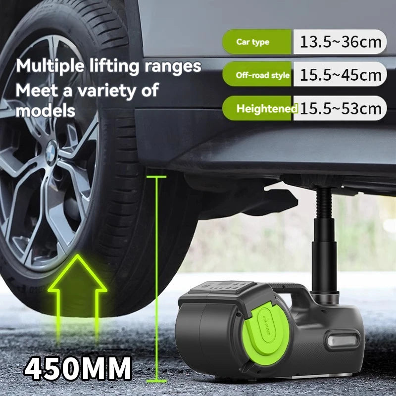 5 Ton Electric Car Jack  with Electric Impact Wrench, Built-in Inflatable Pump Hydraulic Jack Lift Portable Car