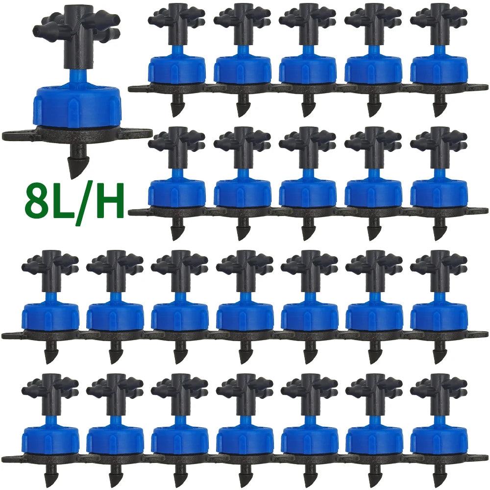 Irrigation 2L/4L/8L Steady flow dripper with 4-way cross Connector Agriculture Drip water irrigation Drip arrow connector 20Sets