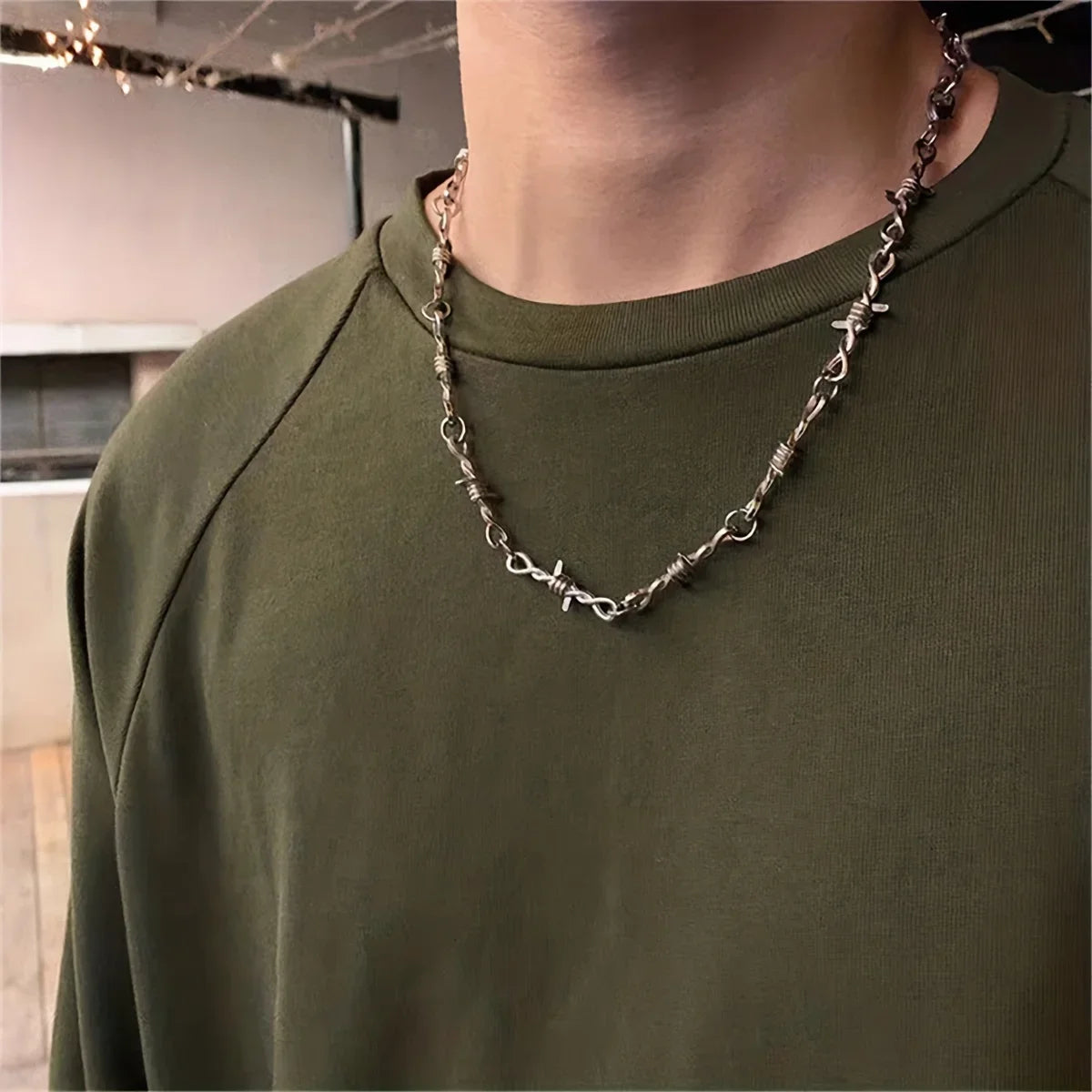 Thorn Necklace Barbed Collarbone Chain  Decorative for Holiday Party Gift Men and Women Accessories