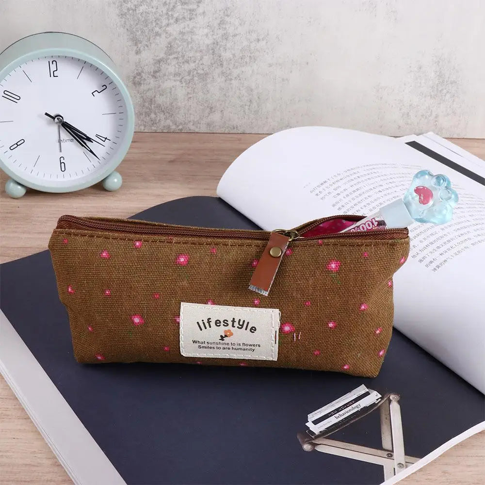 School Supplies Stationery Cosmetic Bag Fabric Makeup Bag for Girl Pen Bags Pencil Bag Pencil Case Zipper Pouch