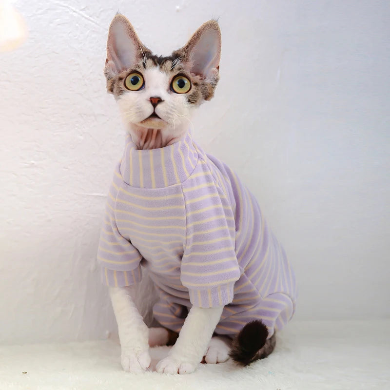 Sphynx Cat Clothes Cotton Kitten Cat Jumpsuit Winter Warm Cats Overalls Hoodies Costumes For Sphinx Devon Cat ropa para gato