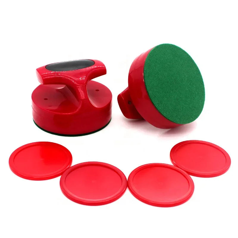 Air Hockey Pushers and Hockey Discs, Large Goalkeeper Handles, Pallets, Game Table Spare Accessories (2 Strike 4 Puck)
