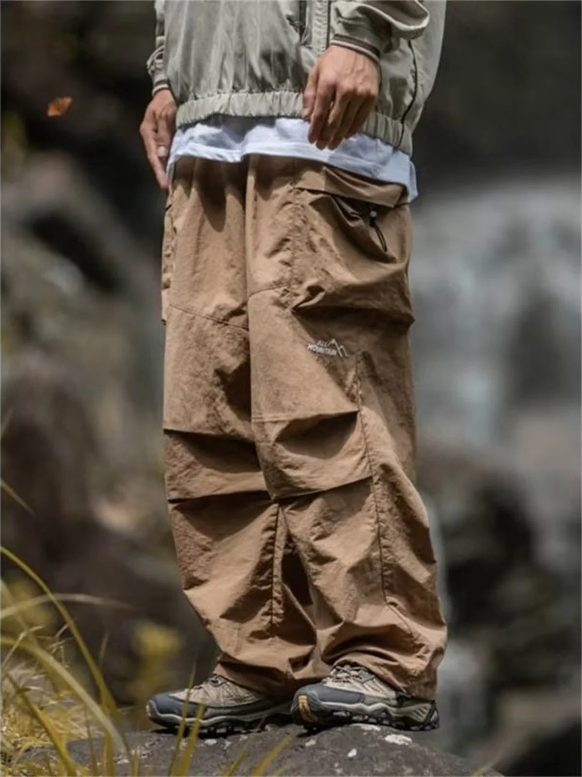 Men's Spring Autumn Japanese Style New Waterproof Hip Hop Mountaineering Pants Casual Harajuku Work Cargo Outwear Trend Pants