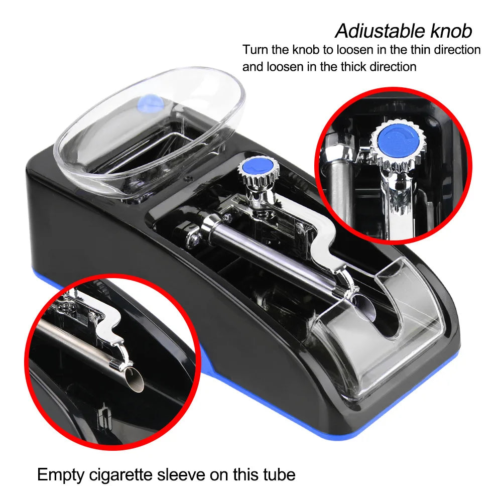 EU US Plug Smoking Accessories Smoking Tool DIY Injector Maker Cigarette Rolling Machine Tobacco Roller Electric Automatic