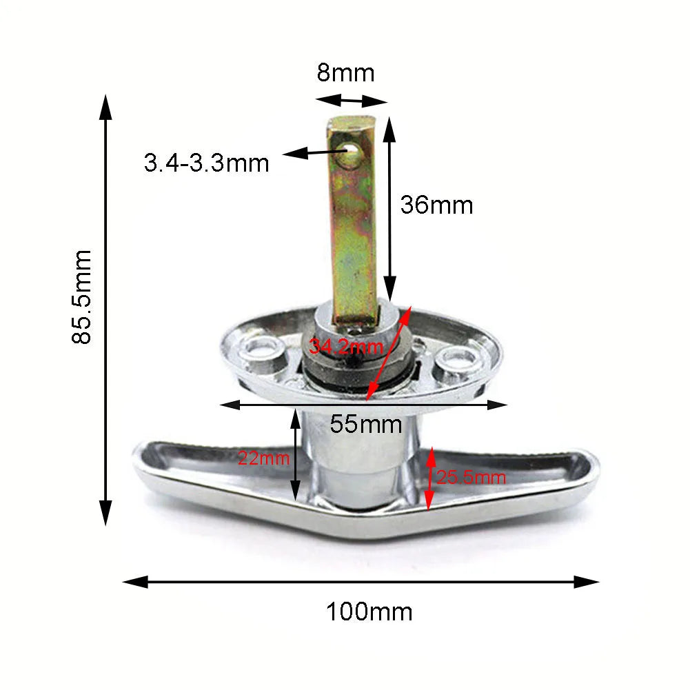 Garage Door Lock T Handle Rear Fix Keyed To Differ Caravan Garage Shed Campervan Garage Door Opener T Lock Handle