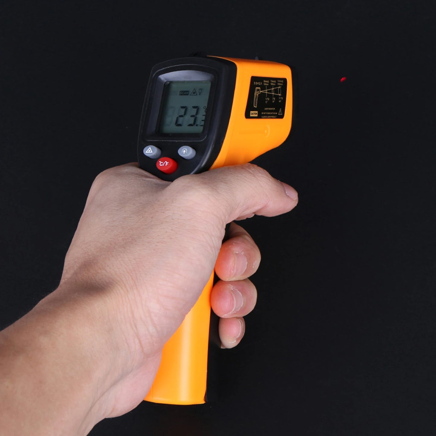 Digital Infrared Thermometer Laser Industrial Temperature Gun Non-Contact with Backlight -50-380°C（NOT for Humans）Battery not in