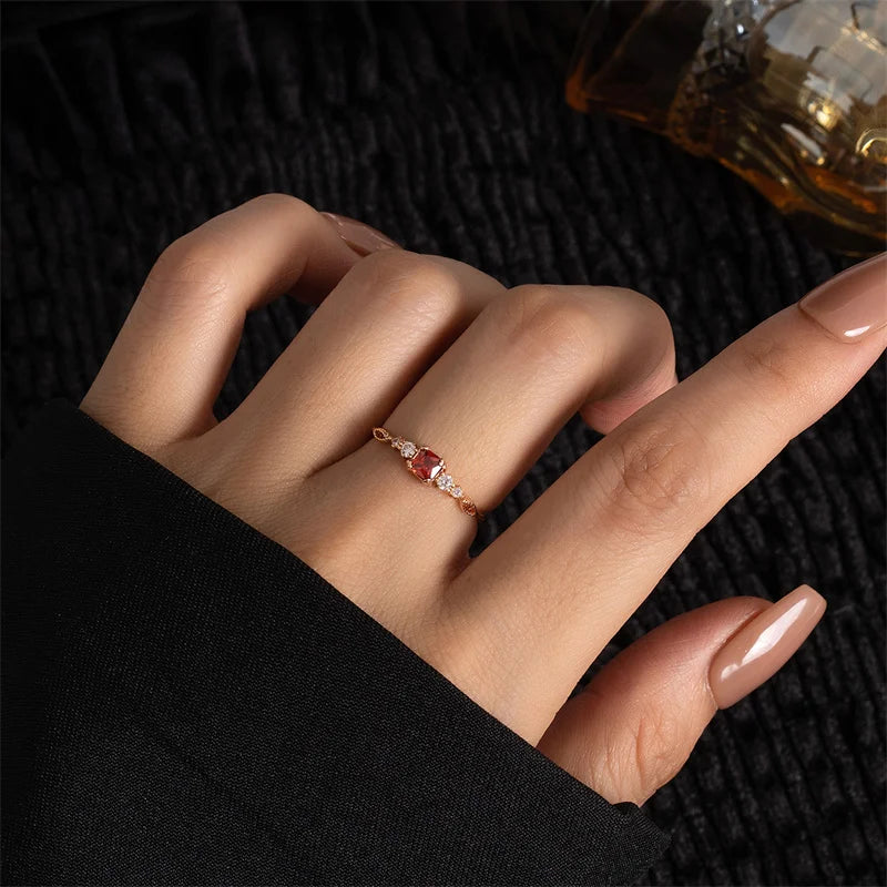 S925 sterling silver 18k Gold Plating cute elegant Inlaid zircon ladies ring light luxury daily wear party banquet Fine Jewelry