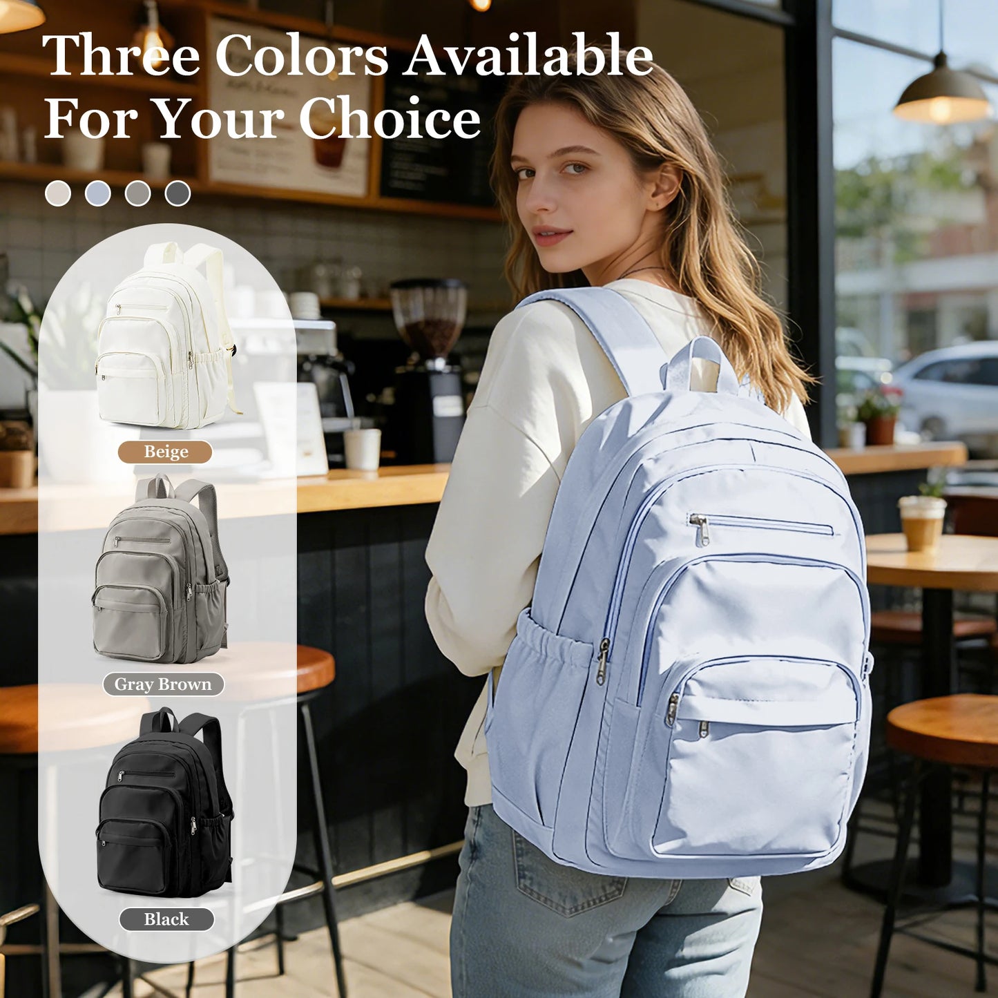 School Backpack for Teenage Girls Boys, College Daypack Bookbag, Work Laptop Backpack for Women, Lightweight Casual Day Backpack