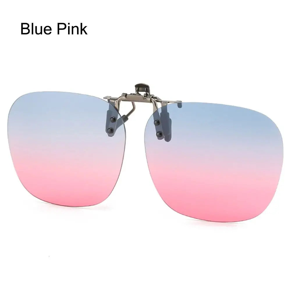 Polarized Clip On Sunglasses Men Car Driver Goggles Women Square Flip Up Sun Glasses for Prescription Rimless Polygonal Shades