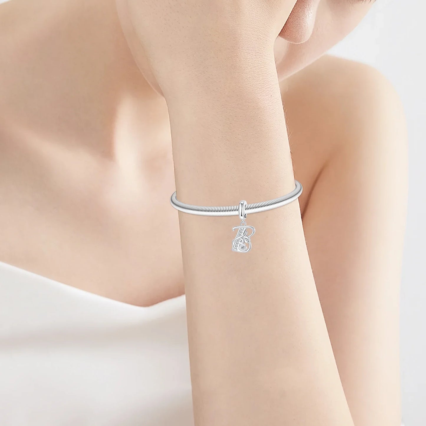 925 Sterling Silver Full series of A-Z letters pendant Charms For Original  Bracelet Charm Necklace Diy Female Jewelry