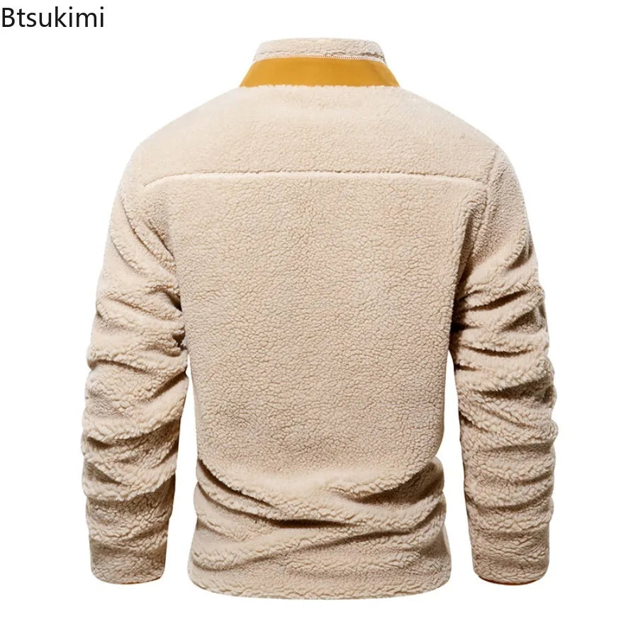 Winter Imitation Lamb Wool Jackets Men's Outdoor Sweater Cashmere Jacket Windproof Coldproof Warm and Comfortable Coats for Men