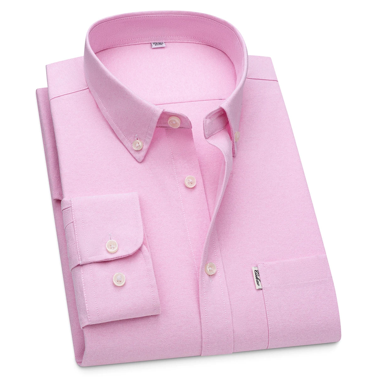 Men's Hard-wearing Comfortable 100% Cotton Long Sleeve Dress Shirt with Pocket, Spring Autumn Casual Oxford Button-Down Shirts