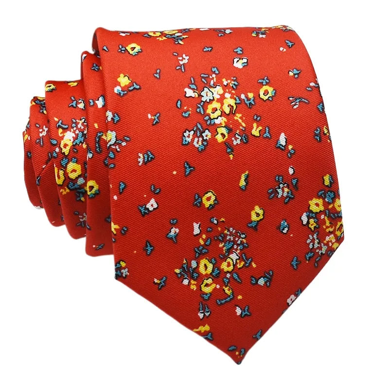 Super Soft Imitation Silk Ties Men's Fashion 8cm Necktie For Men Wedding Business Meeting Gravata Colorful Novelty Printing Tie