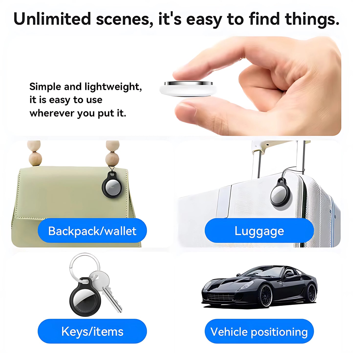 Smart Bluetooth GPS Anti - lose Tracker Sound locate msg reminder alarm For keys wallets kids pets APP tracking on iOS & Android