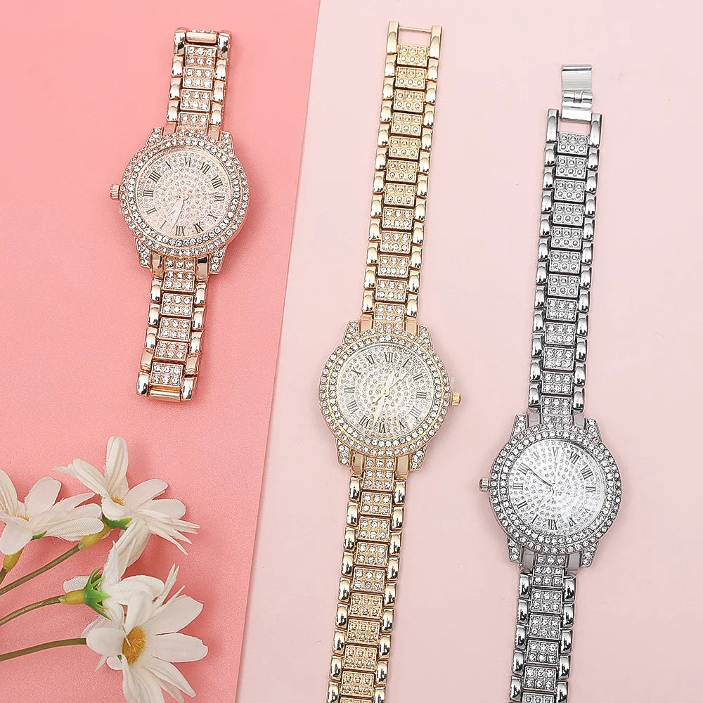 Luxury Full Diamond Watches For Men Top Brand Hip Hop Iced Out Arab Number Watch Men Fashion Steel Waterproof Clock Dropshipping