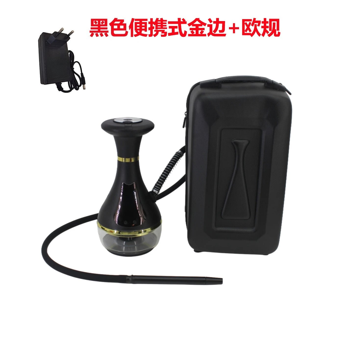 Rechargeable Electronic Hookah Set with LED Light, Portable Smokeless Shisha Machine for Home Party Bar Club, USB Electric Hooka